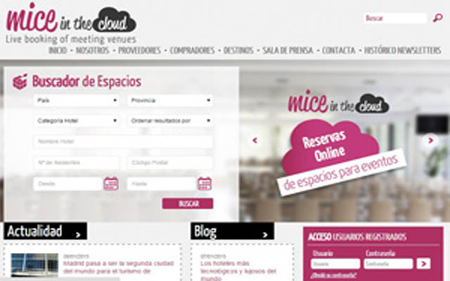 Mice in the Cloud lanza la primera plataforma de reservas en tiempo real de espacios para eventos
