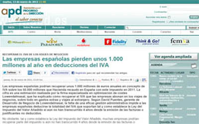 Le imprese spagnole perdono circa 1 miliardo all'anno in detrazioni IVA
