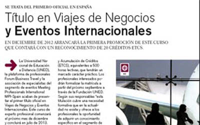 Degree in business travel and international events