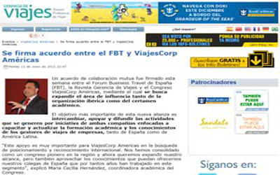 Agreement signed between FBT and ViajesCorp Americas