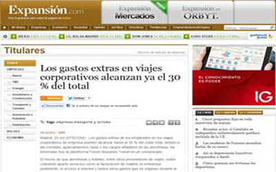 Extra expenses on corporate travel now account for 30 % of total expenses