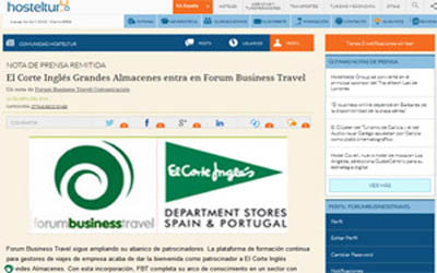 I grandi magazzini El Corte Inglés entrano a far parte di Forum Business Travel