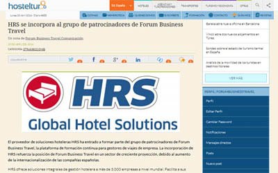 HRS si unisce al gruppo di sponsor di Forum Business Travel
