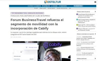  Forum BusinessTravel rafforza il segmento della mobilità con l'incorporazione di Cabify
