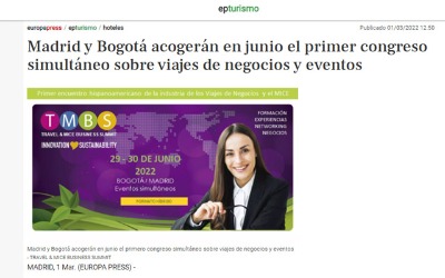 Madrid e Bogotà ospiteranno a giugno il primo congresso simultaneo su viaggi d'affari ed eventi