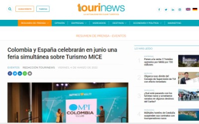 Colombia e Spagna terranno una fiera del turismo MICE in contemporanea a giugno