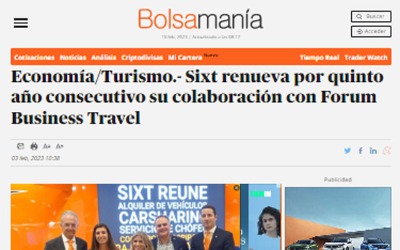 Sixt rinnova la sua partnership con Forum Business Travel per il quinto anno consecutivo