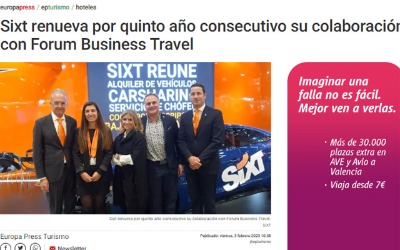 Sixt renews its collaboration with Forum Business Travel for the fifth consecutive year.