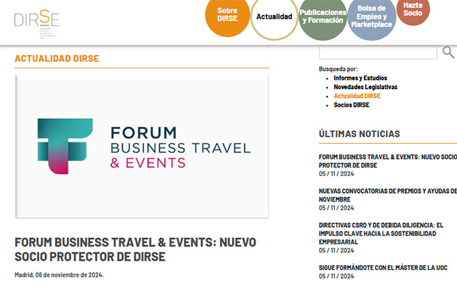 Forum Viaggi d'affari ed eventi, nuovo Socio Protettore di DIRSE