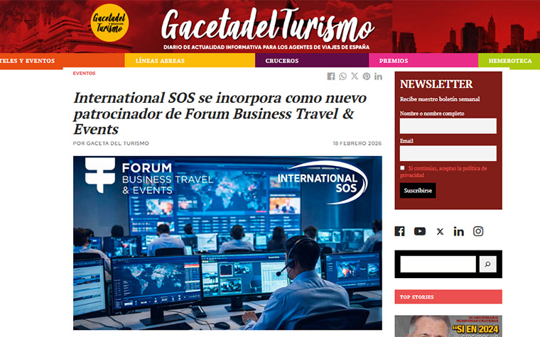 International SOS entra a far parte dei nuovi sponsor del Forum Business Travel & Events
