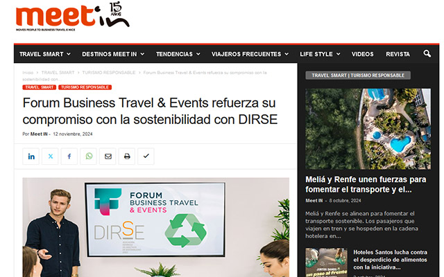 Forum Business Travel & Events rafforza il suo impegno per la sostenibilità con DIRSE