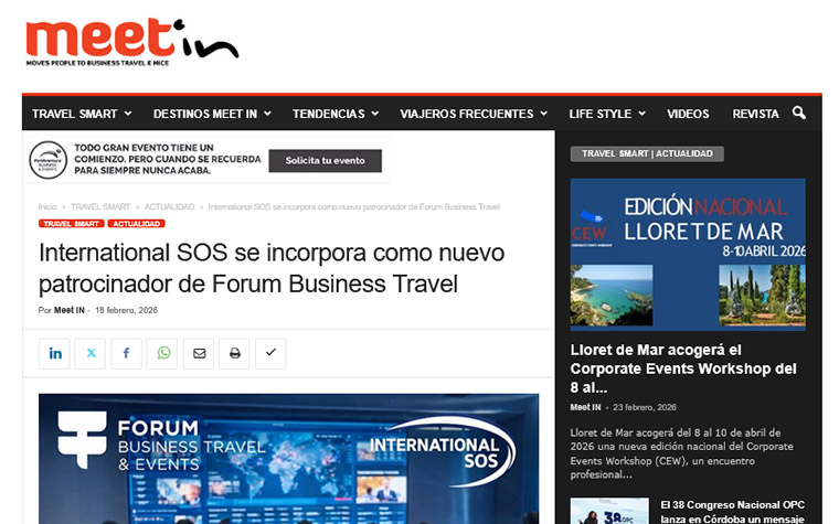 International SOS entra a far parte dei nuovi sponsor del Forum Business Travel
