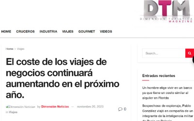 The cost of business travel will continue to rise in the next year